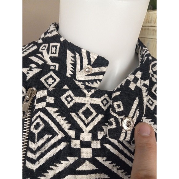 Forever 21 Womens Junior Black/white Astec Long Sleeve Jacket Size M - Picture 7 of 13